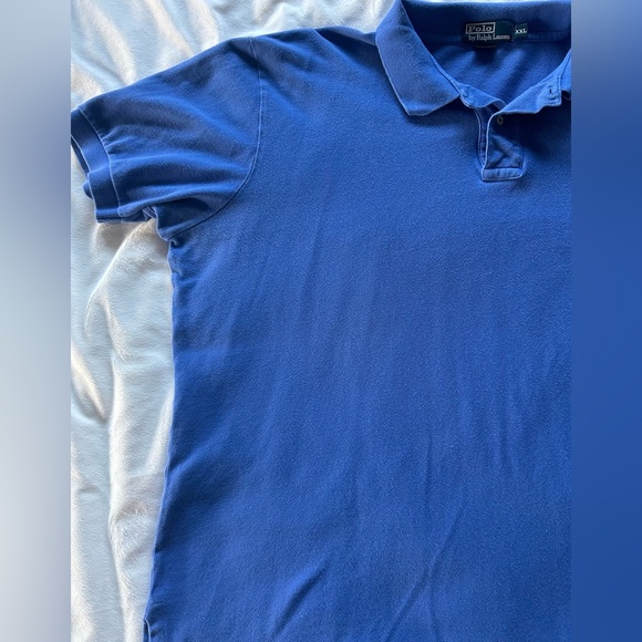 Polo Ralph Lauren Solid Blue Mens Green Pony Short Sleeve Polo Shirt XXL - Picture 5 of 6
